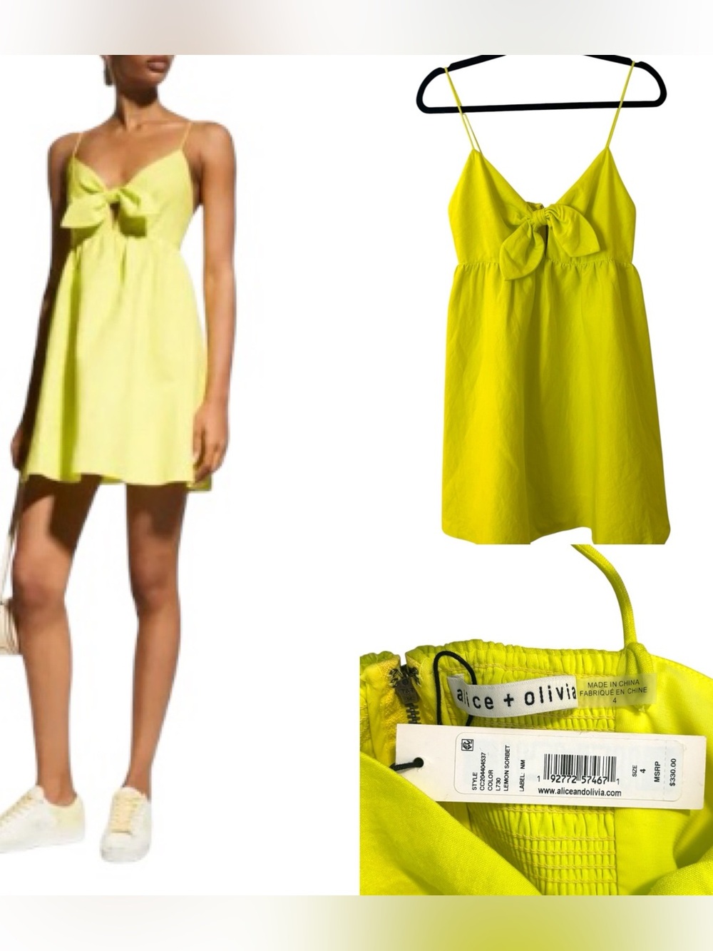 Alice + Olivia Linen Babydoll Dress